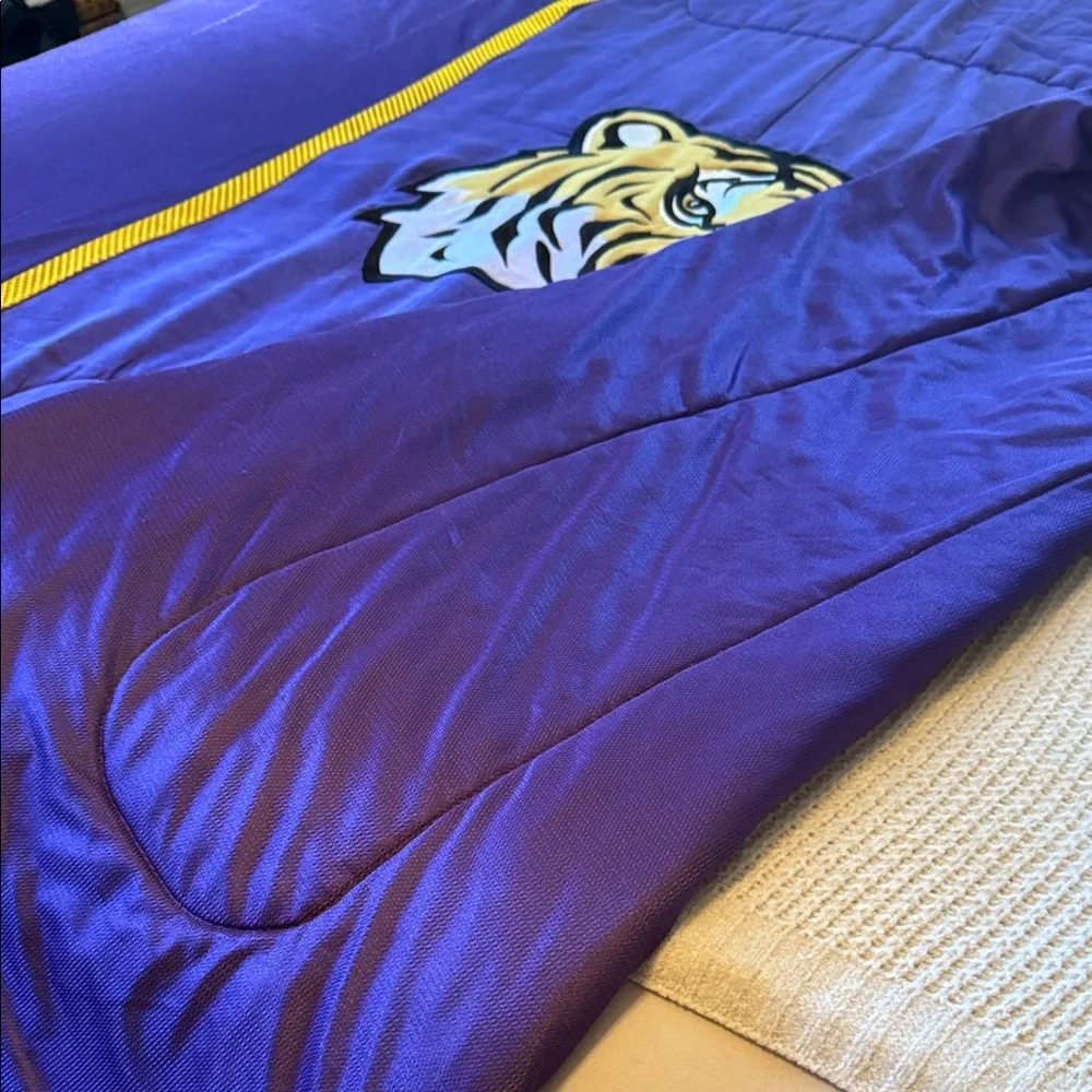Purple Blanket with Tiger Logo 87” x 67”